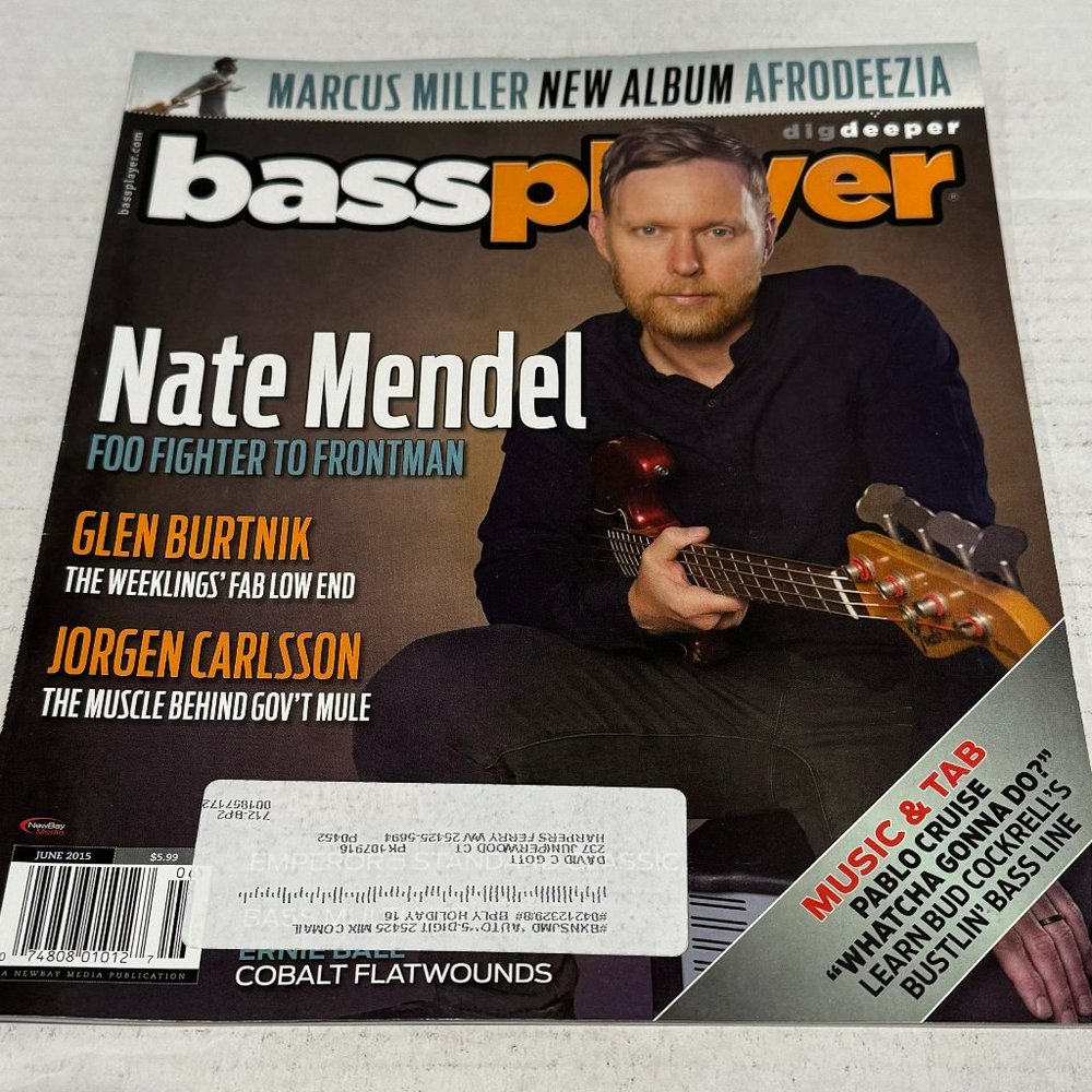 Bass Player Magazine - Nate Mendel / Marcus Miller / Glen Burtnik - June 2015